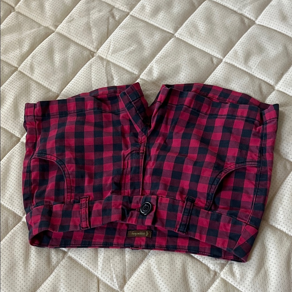 Copper Key Women's Red and Black Plaid Jean Shorts